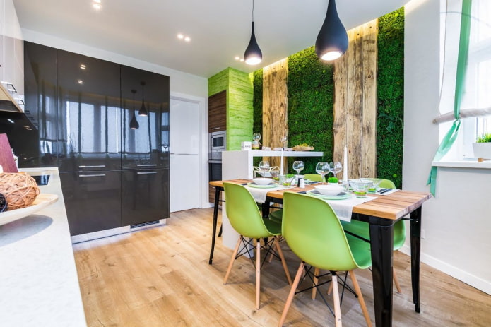 decoração de cozinha em estilo ecológico