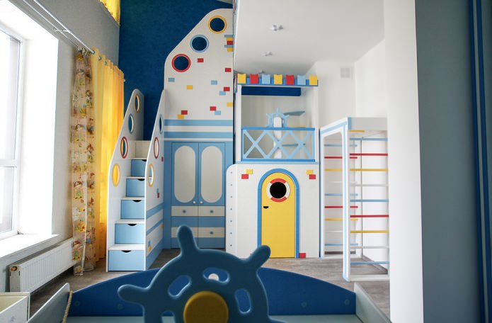 Náutico estilo no quarto do bebê