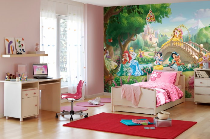 quarto infantil com papel de parede fotográfico