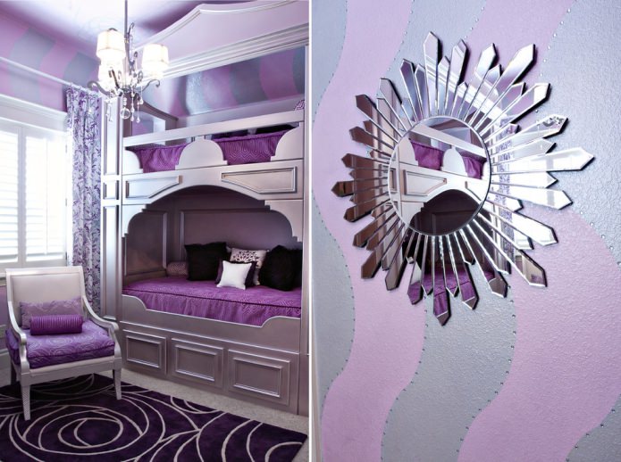 Art Déco em um quarto para duas crianças