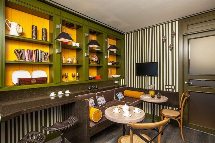 cozinha estilo cafeteria