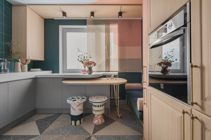 cozinha com mesa transformadora