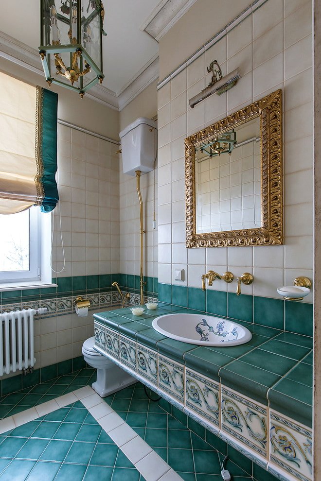 design de bancada com acabamento em azulejo