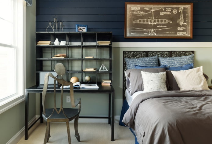 escrivaninha em um interior estilo loft