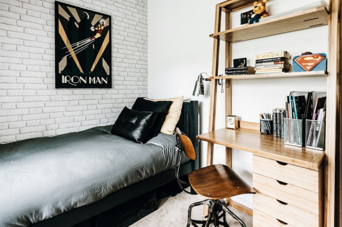 escrivaninha em um interior estilo loft