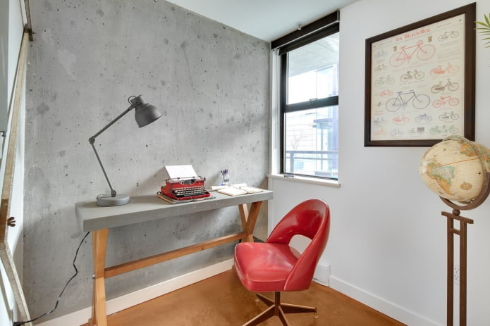 escrivaninha em um interior estilo loft