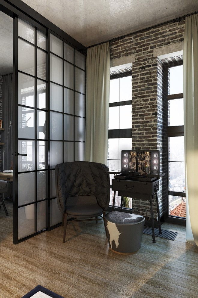 penteadeira no interior em estilo loft