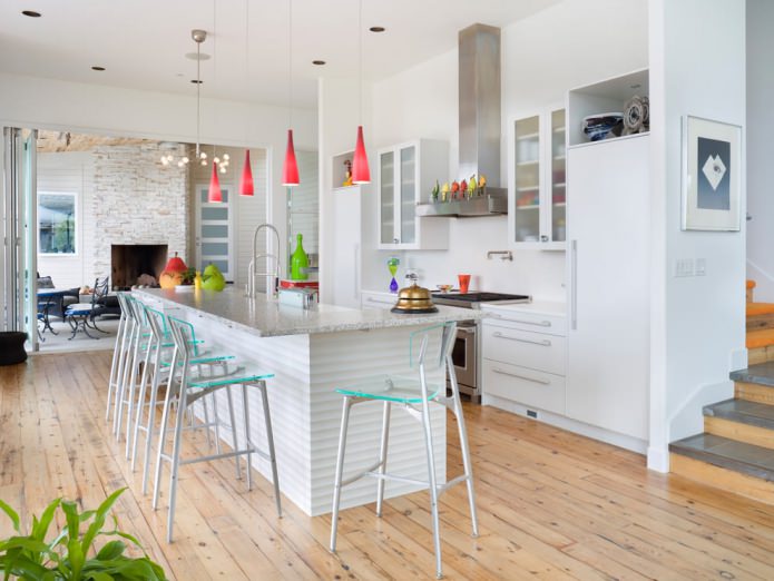 Design de cadeiras em um interior moderno
