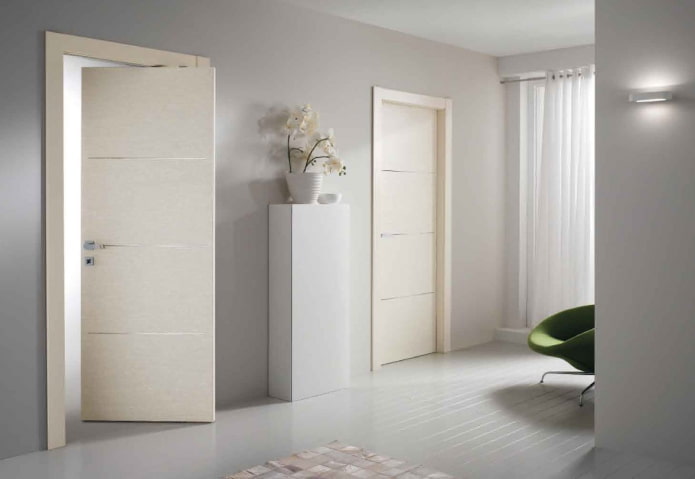 portas de cores claras no estilo minimalista