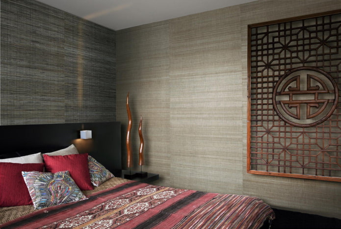 papel de parede de tecido em estilo oriental