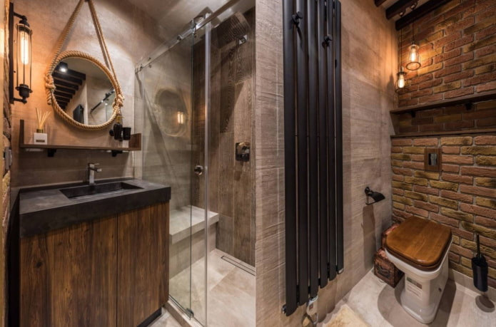 banheiro estilo loft