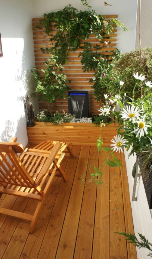 deck no piso da varanda