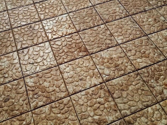 ladrilho de pavimento com textura de seixo