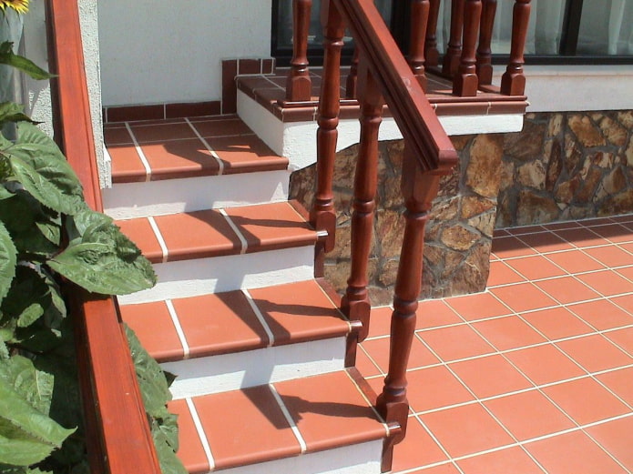 degraus com ladrilhos de rua