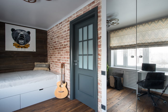 portas no interior em estilo loft