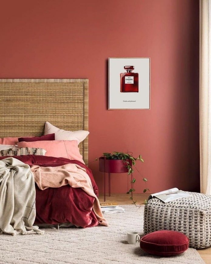 decoração de quarto marsala