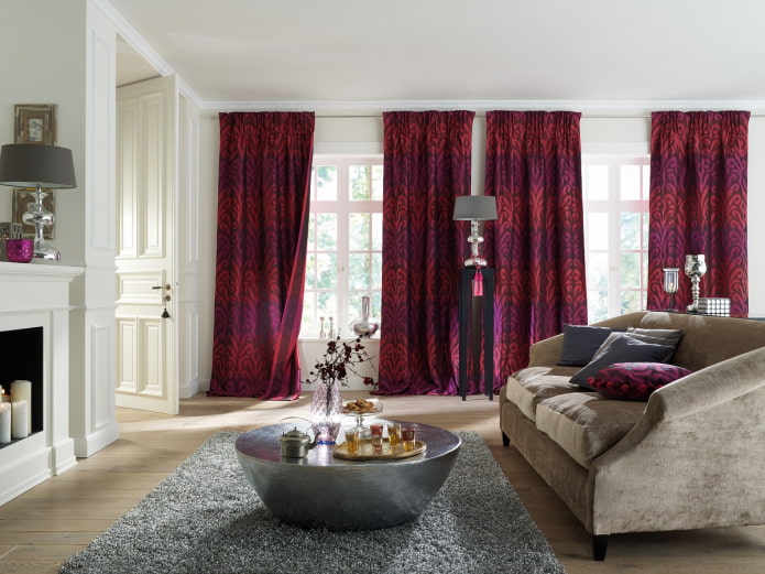 cortinas marsala na sala de estar
