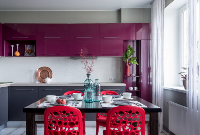 combinação de paredes com um conjunto de cozinha