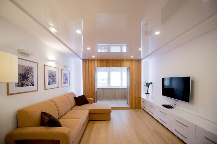 Suporte de TV em um interior de estilo moderno