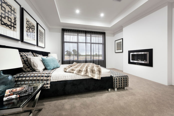 cortinas de tule em estilo moderno
