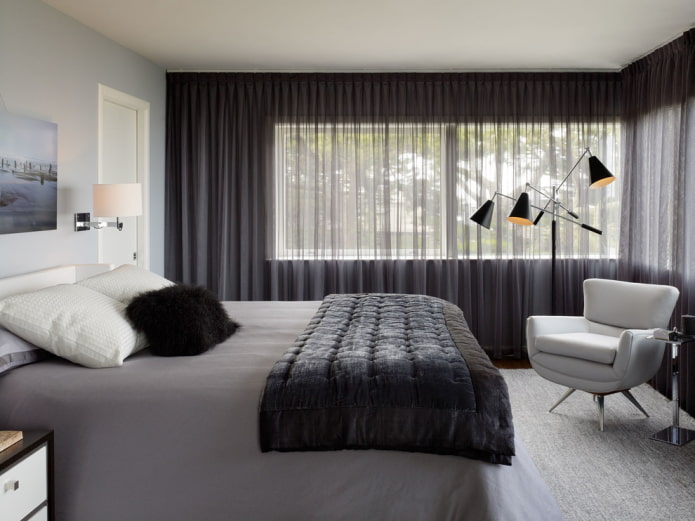 cortinas de voile no quarto