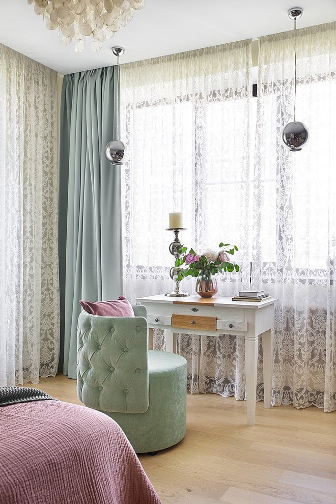 cortinas de renda no quarto
