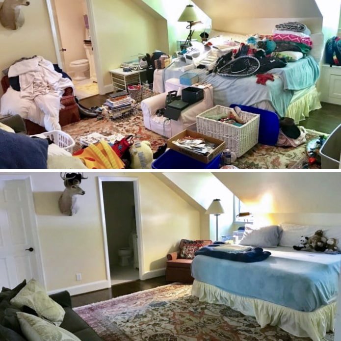 Quarto no Sótão Antes e Depois