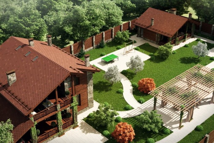 planta de 8 acres com uma pérgola