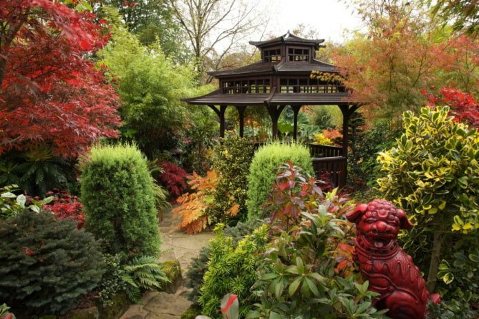jardim com mirante em estilo chinês