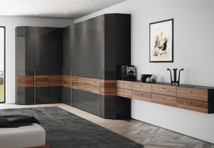 guarda-roupa de canto em o interior do corredor em estilo moderno