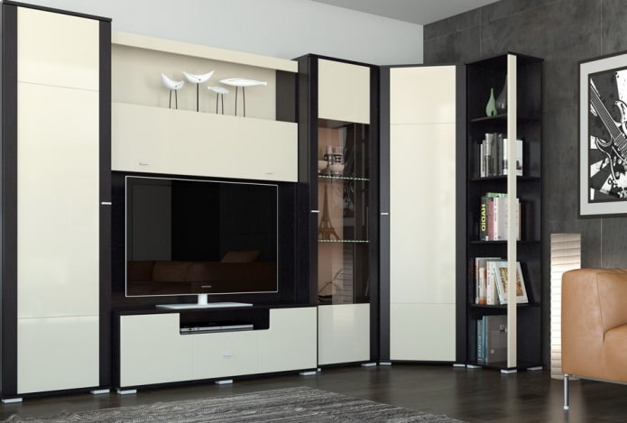 guarda-roupa de canto no interior do corredor em estilo moderno