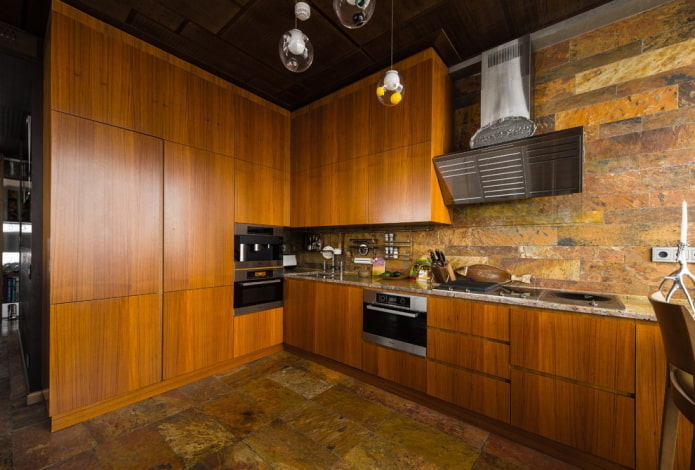 design de cozinha de canto