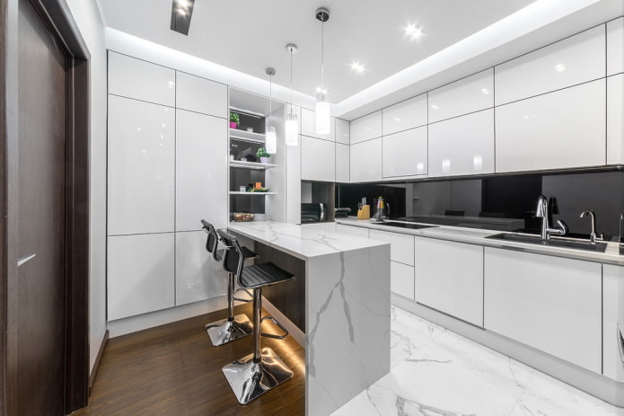 cozinha em forma de canto em estilo moderno