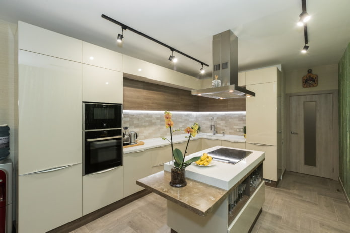 interior da cozinha em L