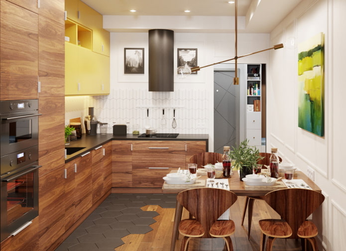 design de cozinha de canto
