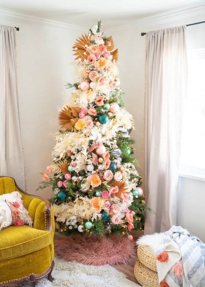 Árvore de Natal em flores