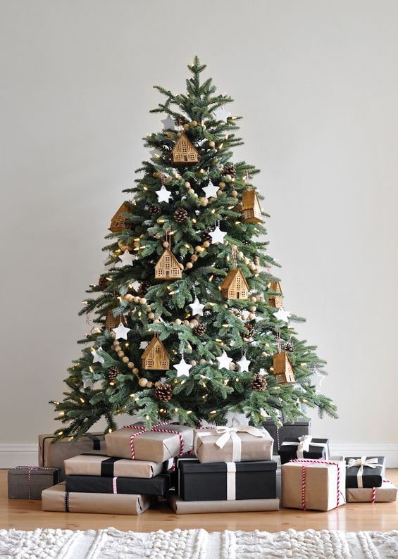 Árvore de Natal com casas