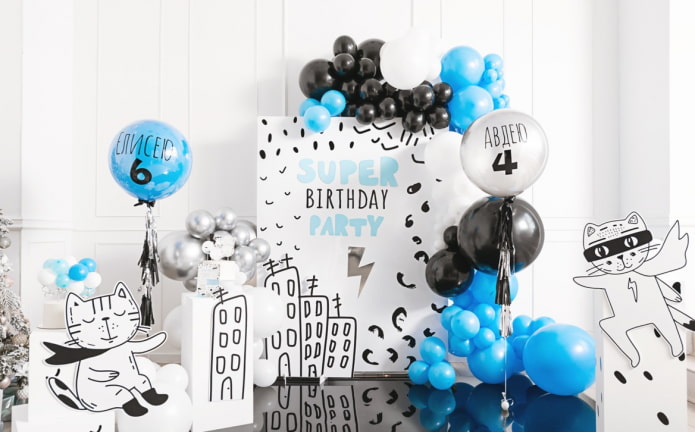 Zona de fotos para um aniversário