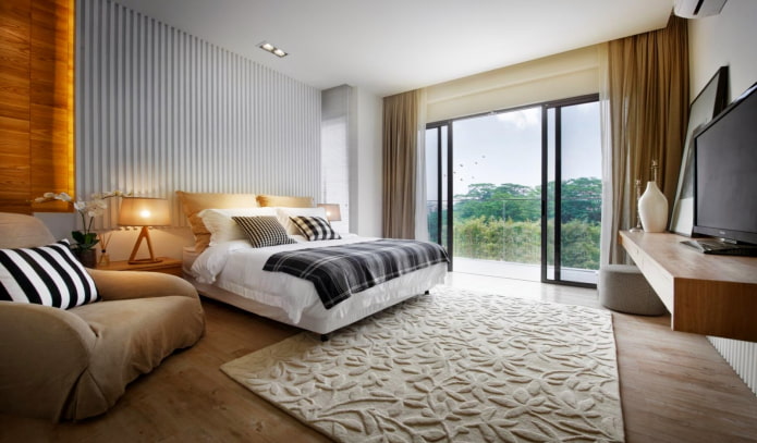 lindo tapete com estampa floral no quarto