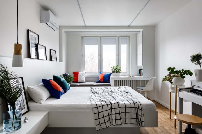 Quarto com detalhes claros