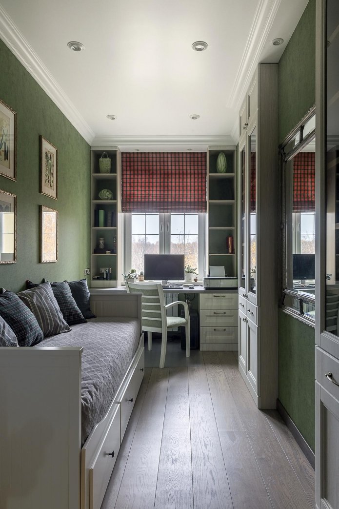 quarto infantil escuro e estreito