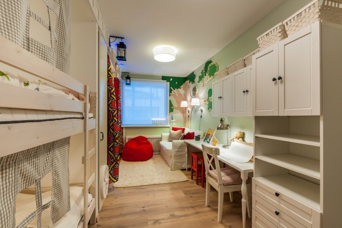 quarto infantil longo e estreito