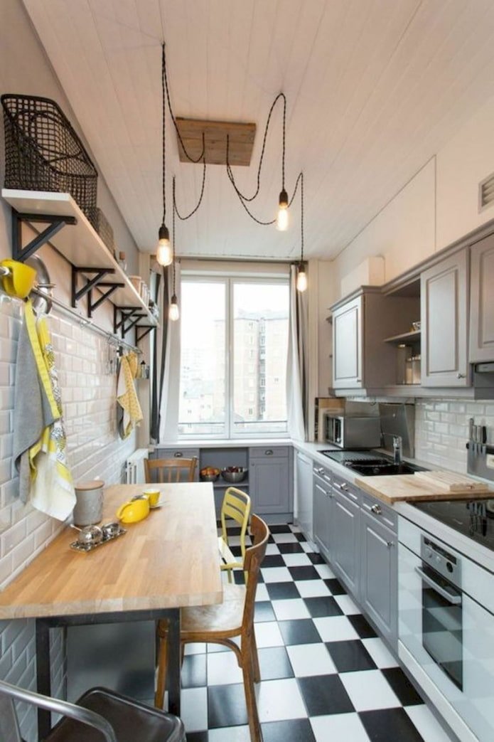 cozinha com detalhes brilhantes