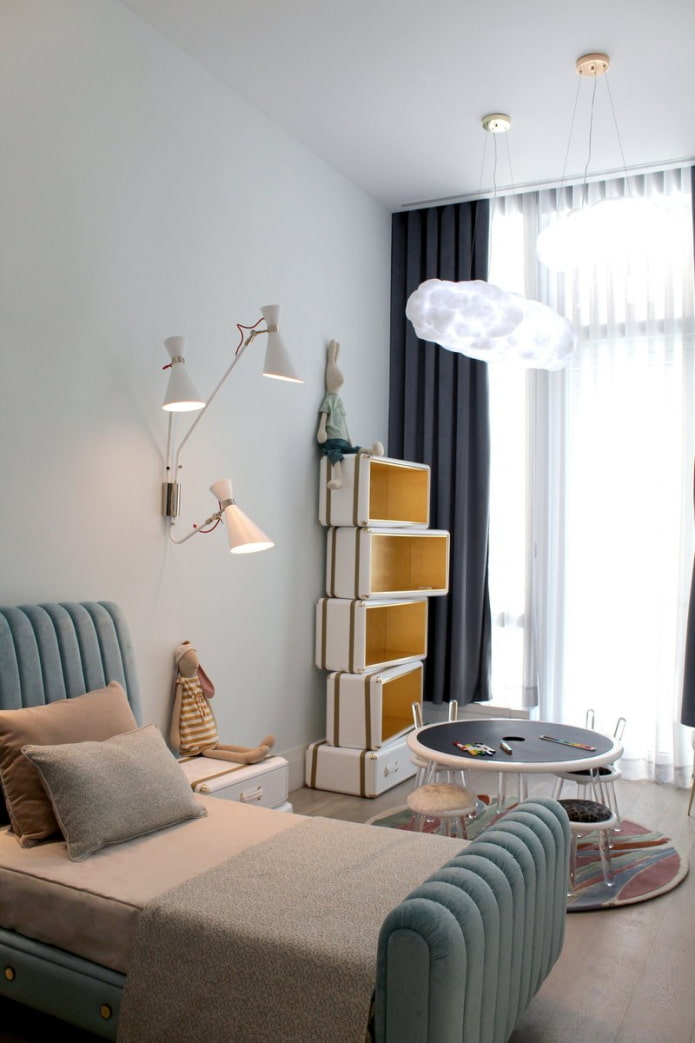 um quarto infantil alongado