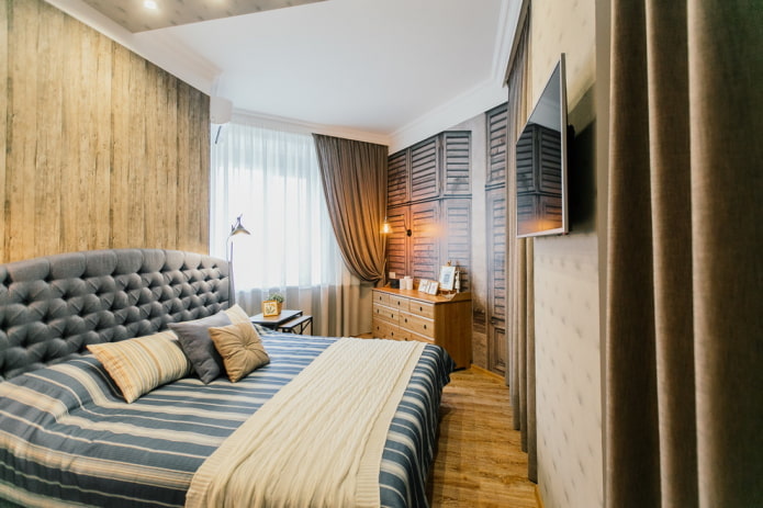 planejamento e zoneamento de um quarto estreito