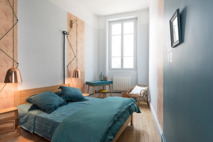 planejamento e zoneamento de um quarto estreito