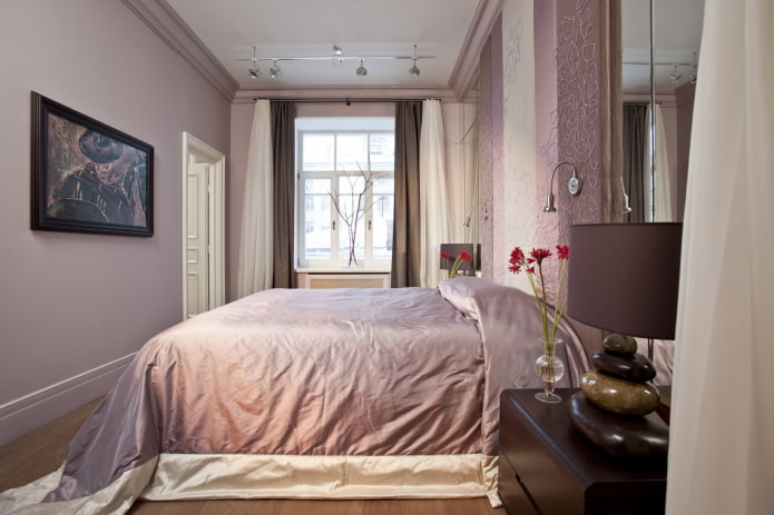 esquema de cores de um quarto estreito