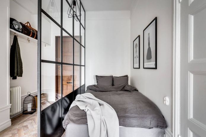 planejamento e zoneamento de um quarto estreito