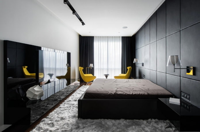 quarto estreito em estilo moderno