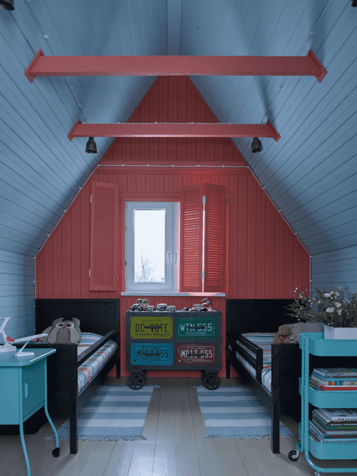quarto infantil no sótão